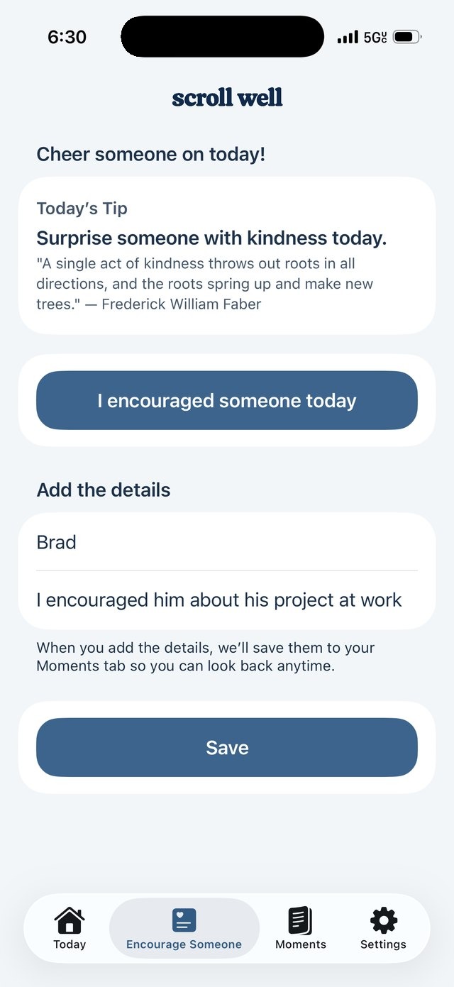 Encourage screen